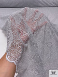 Double-Scalloped Dot Embroidered Tulle with Lurex Detailing - Light Grey / Silver