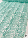 Double-Scalloped Dangle Dot Embroidered Tulle - Seafoam