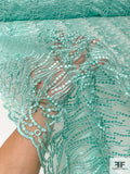 Double-Scalloped Dangle Dot Embroidered Tulle - Seafoam