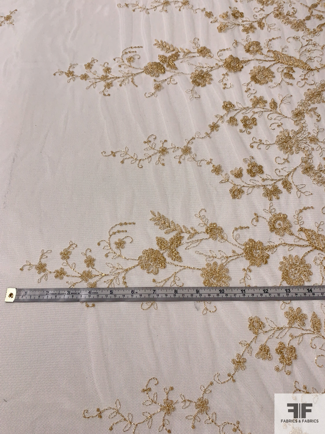 Damask Beaded and Embroidered Tulle - Gold – Prime Fabrics