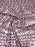 French Scalloped Mesh Lace with Lurex Cording - Orchid Pink / Silver