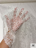 Italian Leaf Pattern Lace with Fine Cording - Off-White