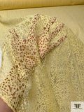 Italian Leaf Pattern Lace with Fine Cording - Soft Yellow