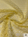 Italian Geometric Lace with Fine Cording - Soft Yellow