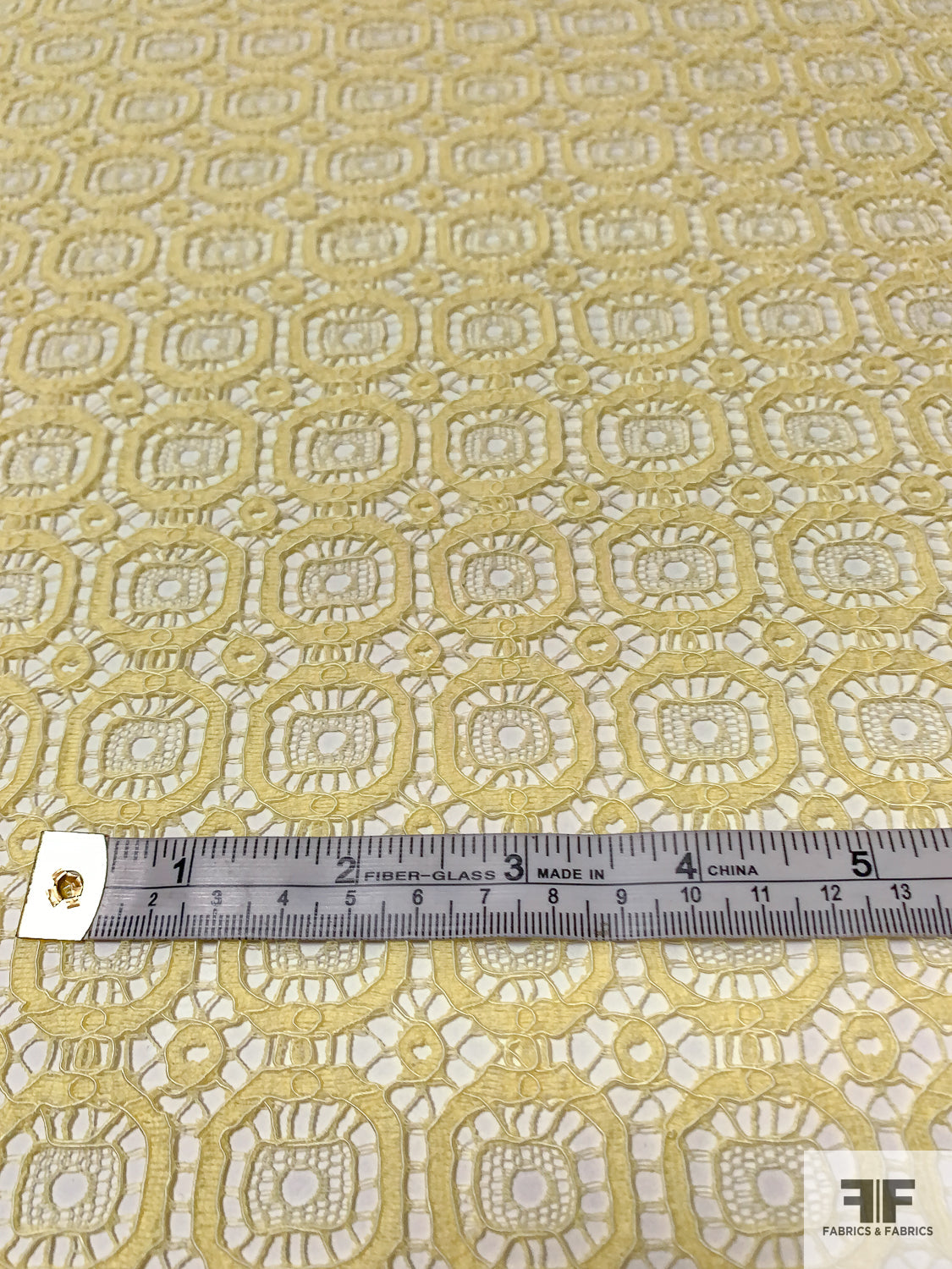 SALE Stretch Geometric Lace Fabric 5921 White, by the yard