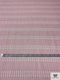Italian Boho Striped Lace with Fine Cording - Baby Pink