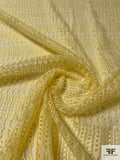 Italian Boho Striped Lace with Fine Cording - Soft Yellow