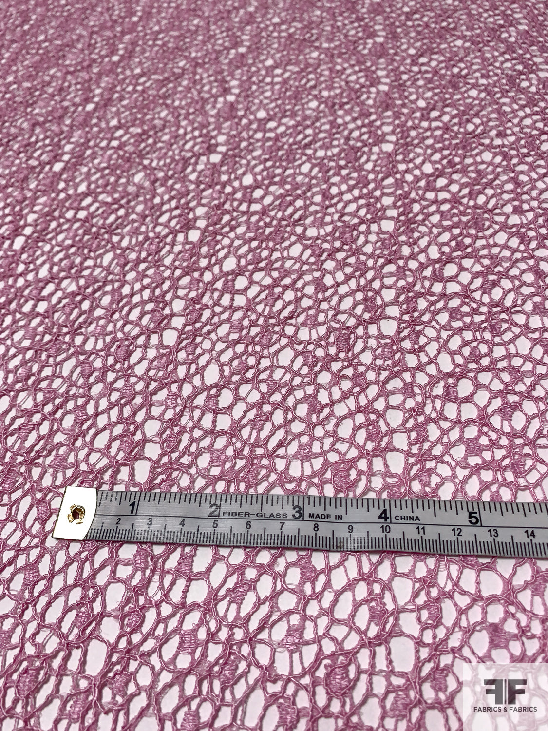 Italian Open-Weave Soft Lace with Fine Cording - Orchid Pink