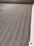 Striped Open-Weave Metallic Mesh Lace - Gold / Black / Off-White