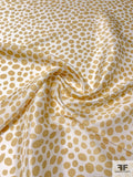 Rocks Printed Fine Silk Shantung - Golden Tan / White