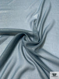 Solid Silk Chiffon with Gold Lurex Pinstripes - Dusty Blue / Gold