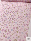 Playful Floral Printed Silk Chiffon - Baby Pink / Pink / Olive / Green / Sky Blue