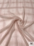 Hazy Windowpane Printed Silk Chiffon - Dusty Mauve / Off-White