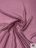 Micro Gingham Plaid Heavy Silk Chiffon - Plum / Dusty Nude / Cranberry