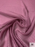 Micro Gingham Plaid Heavy Silk Chiffon - Plum / Dusty Nude / Cranberry