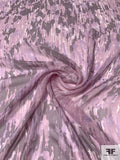 Abstract Graphic Printed Silk Chiffon - Lilac / Shades of Purple