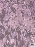 Abstract Graphic Printed Silk Chiffon - Lilac / Shades of Purple