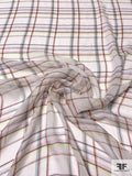 Plaid Printed Silk Chiffon - Multicolor Pastels