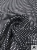 Gingham Check Printed Silk Chiffon - Black / Off-White