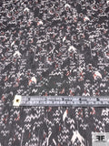 Multisize Arrows Printed  Silk Chiffon - Black / Off-White / Red