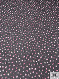 Italian Ditsy Graphic Printed Silk Chiffon - Pink / Off-White / Black / Yellow