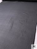 Italian Striped Crinkled Seerskucker Silk Chiffon - Anchor Grey / Dark Grey