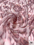 Italian Hazy Floral Printed Silk Chiffon - Dusty Pink / Dusty Purple / Off-White