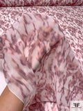 Italian Hazy Floral Printed Silk Chiffon - Dusty Pink / Dusty Purple / Off-White