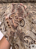 Paisley Printed Silk Chiffon - Shades of Browns / Biege