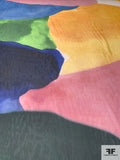 Bold Watercolor Printed Silk Chiffon - Multicolor