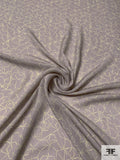 Italian Line Web Printed Silk Georgette - Grey-Ecru / Pastel Chartreuse