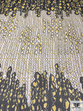 Rocky Chain Printed Crinkled Silk Chiffon Panel - Yellow / Black / Off-White