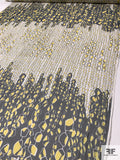 Rocky Chain Printed Crinkled Silk Chiffon Panel - Yellow / Black / Off-White