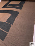Italian Large-Scale Geometric Printed Silk Chiffon Panel - Brown / Black