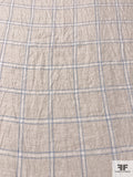 Windowpane Plaid Linen - Natural Off-White / Sky Blue