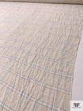 Windowpane Plaid Linen - Natural Off-White / Sky Blue