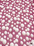 Bubble Circles Crinkled Silk Chiffon - Magenta / Off-White / Tan
