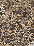 Italian Cheetah Printed Fine Silk Chiffon - Dark Brown / Beige / Fire