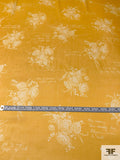 Floral Bouquets and French Love Notes Printed Silk Chiffon - Marigold / Off-White