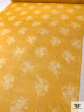 Floral Bouquets and French Love Notes Printed Silk Chiffon - Marigold / Off-White