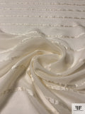 Italian Textured Horizontal Striped Silk Chiffon - Ivory