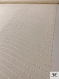 Italian Textured Horizontal Striped Silk Chiffon - Ivory
