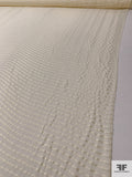 Italian Horizontal Satin Striped Silk Chiffon - Cream