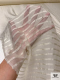 Italian Horizontal Satin Striped Silk Chiffon - Cream