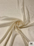 Italian Vertical Satin Striped Silk Chiffon - Light Beige