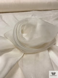 French Shimmery Circles Silk Chiffon - Off-White