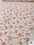 Italian Mushrooms Printed Dot Clip Silk Chiffon - Red / Off-White / Tan