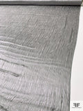 Wood Grain Satin Striped Silk Chiffon - Coin Grey