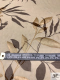 Leaf Printed with Satin Burnout Silk Chiffon - Biscotti / Brown / Champagne Gold