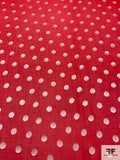 Italian Polka Dot Clip Silk Chiffon - Red / Off-White